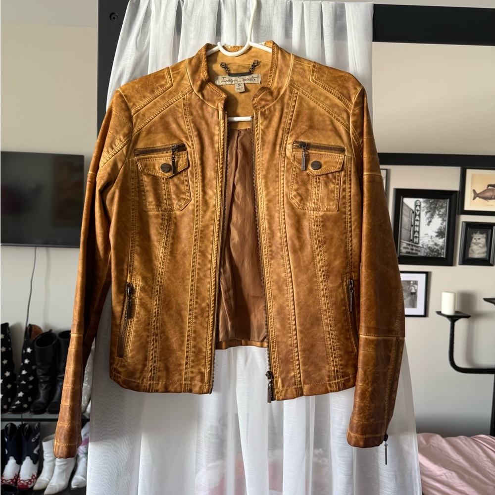 Faux Leather Tan / Cognac Jacket